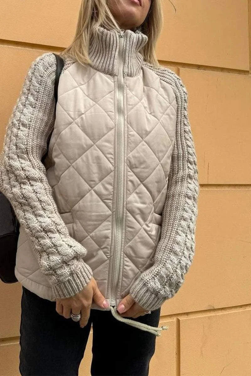 BELINA | Veste décontractée en patchwork avec fermeture éclair