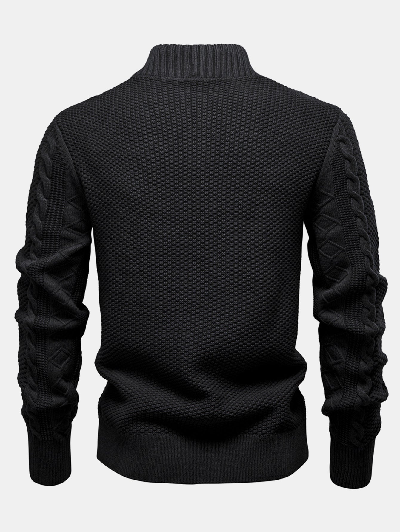 Pull à col montant zippé en jacquard twist