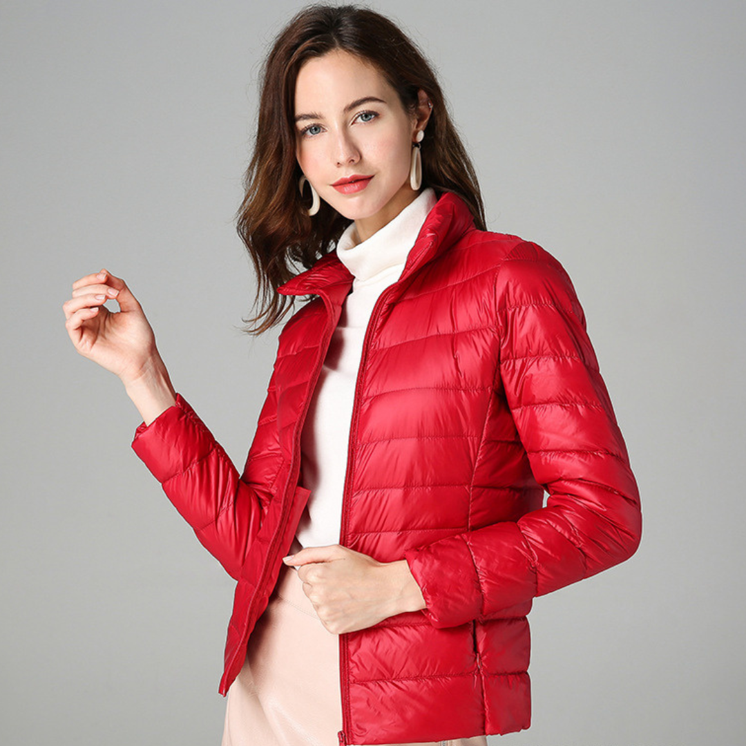 Aurora - Nouvelle Veste Ultralight avec Plumes Blanches de Canard