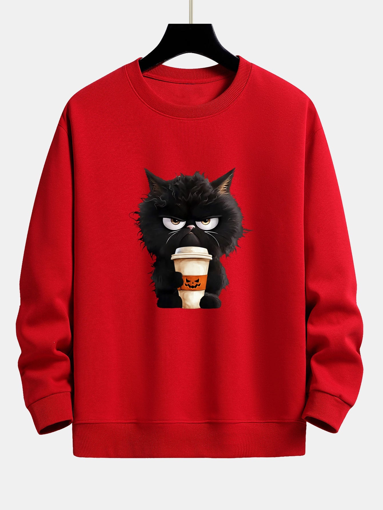 Pull Ample Halloween Chat Noir Café