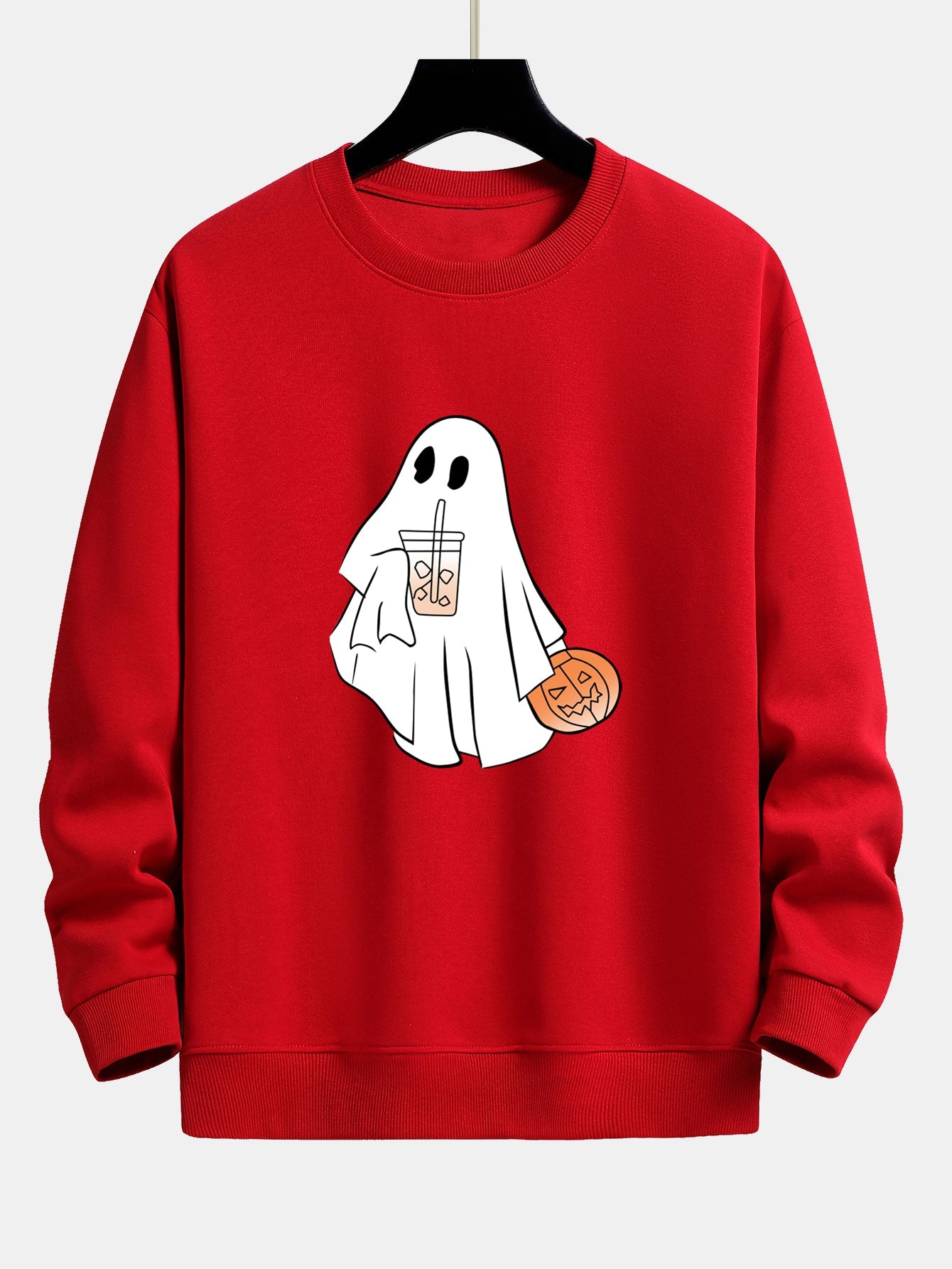 Sweatshirt décontracté imprimé citrouille fantôme de Halloween