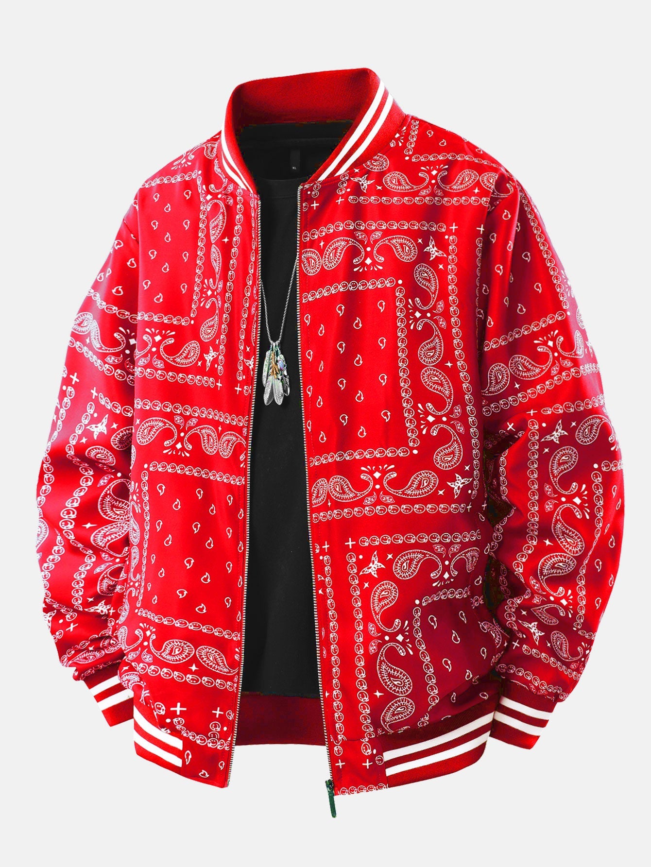 Veste en denim avec imprimé paisley