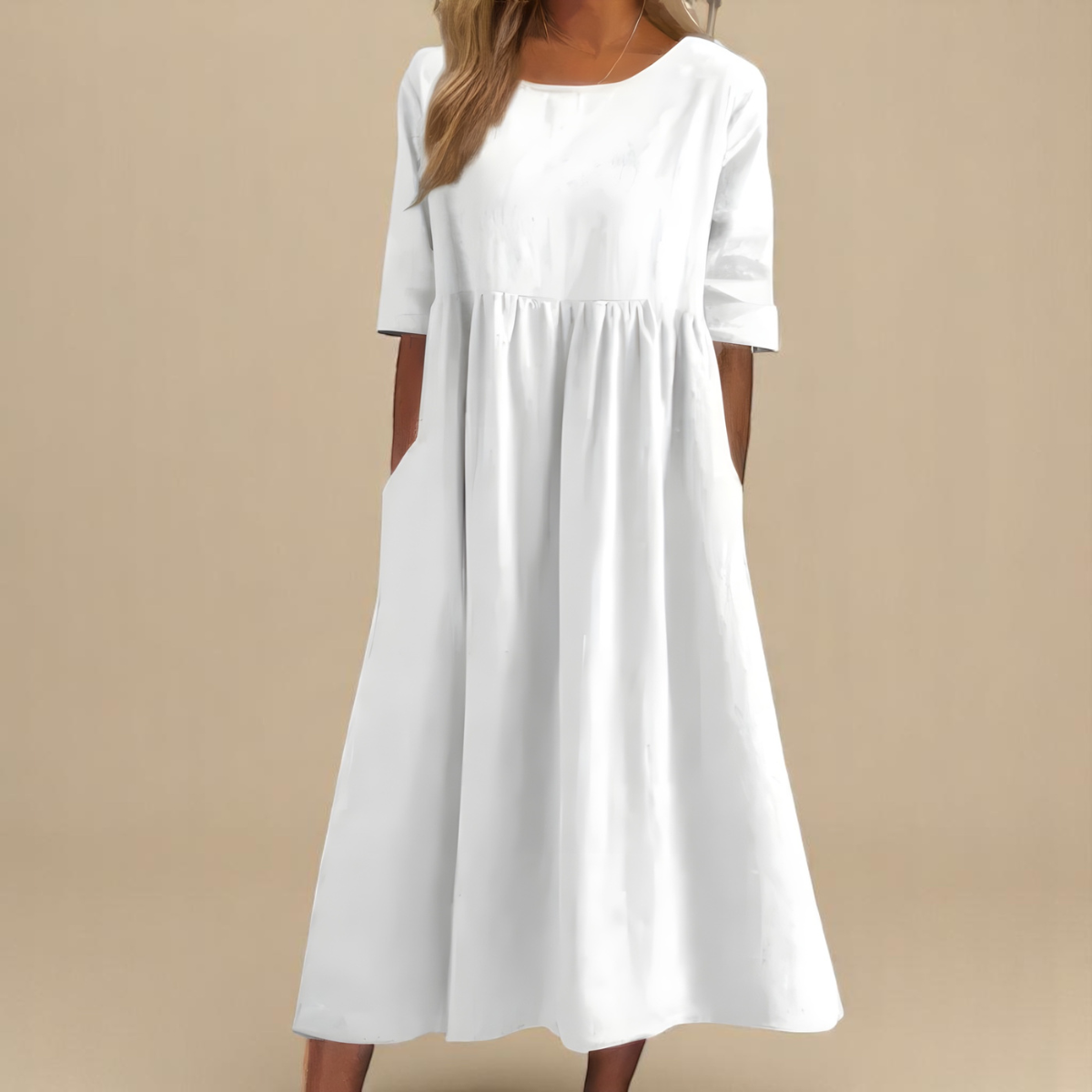 KATY | Robe Lniana avec taille accentuée