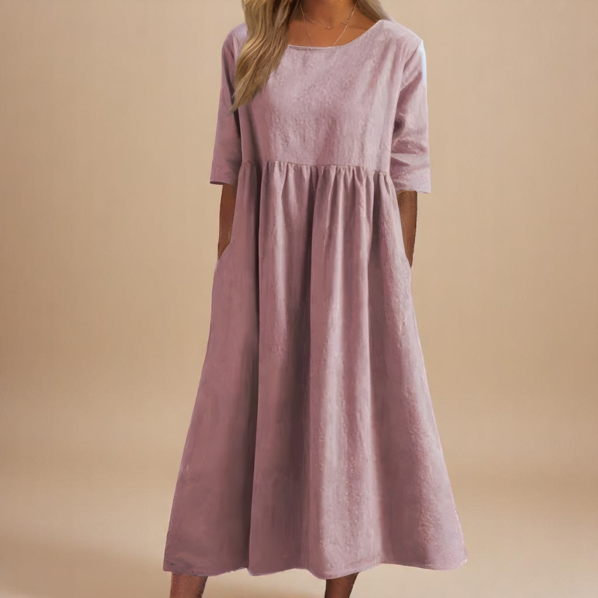 KATY | Robe Lniana avec taille accentuée
