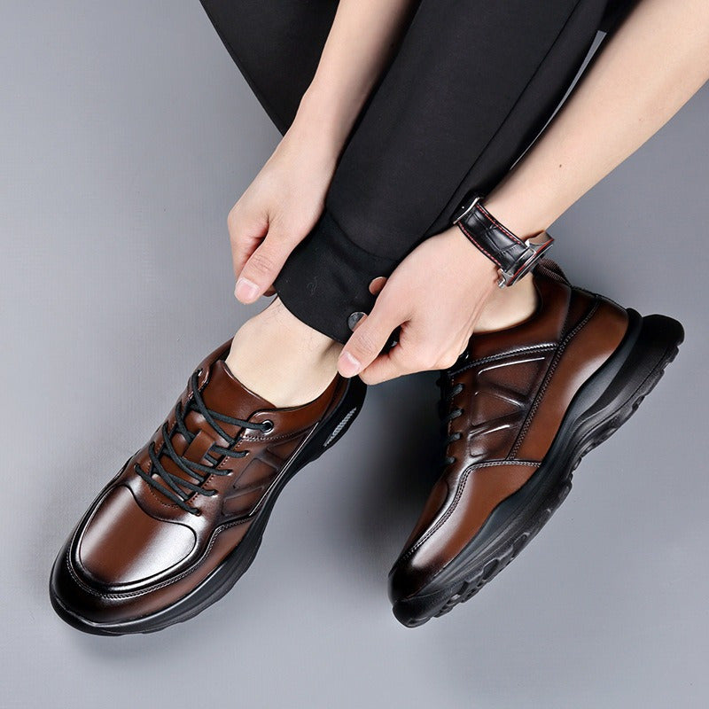 Chaussures Décontractées en Cuir pour Hommes - Respirantes et Confortables