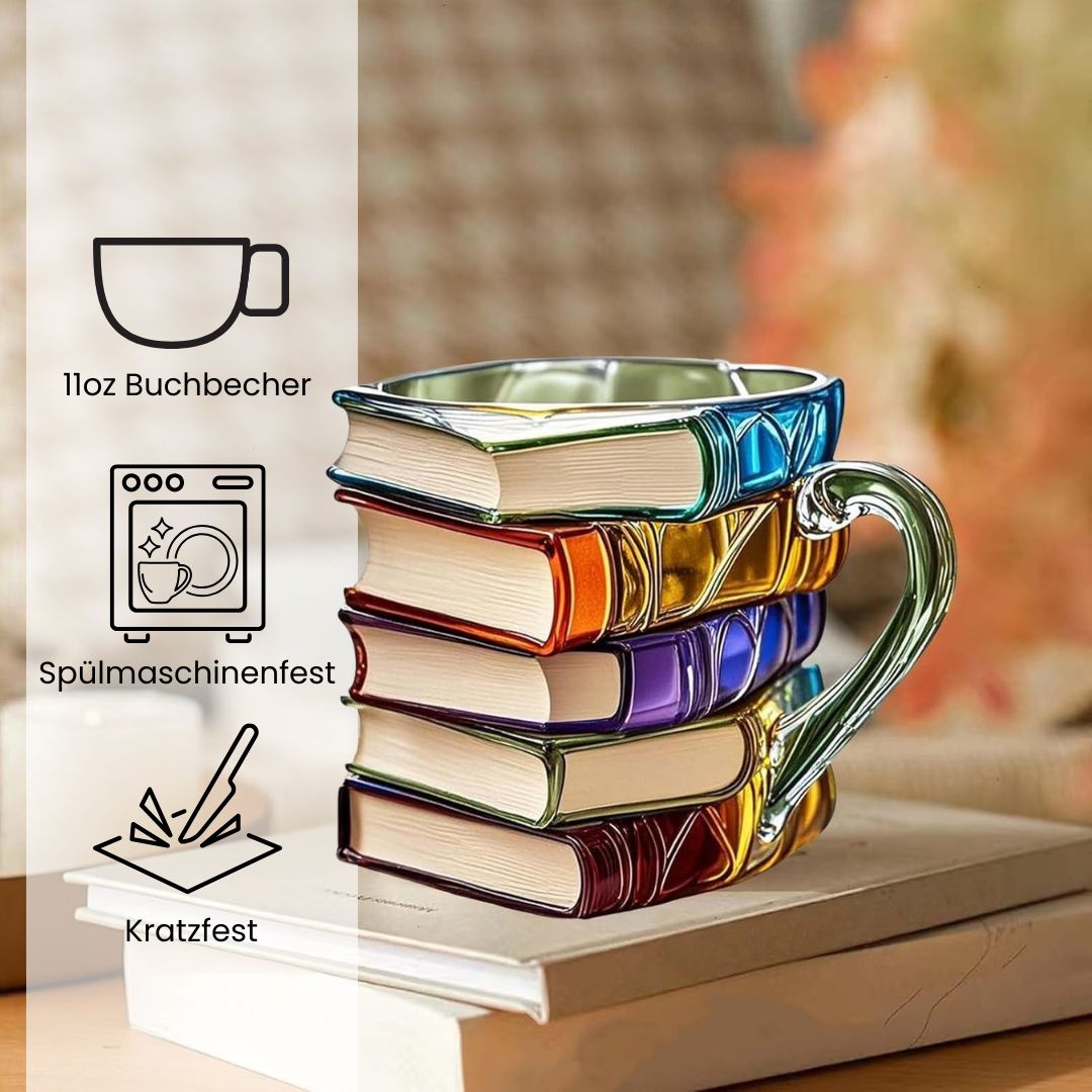 Tasse de livre 3D unique faite à la main - Pièce unique