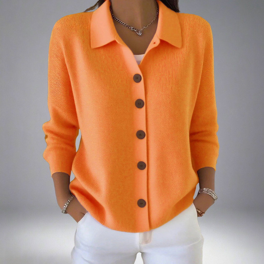 Layla™ Gilet Tricoté à Bouton de Col
