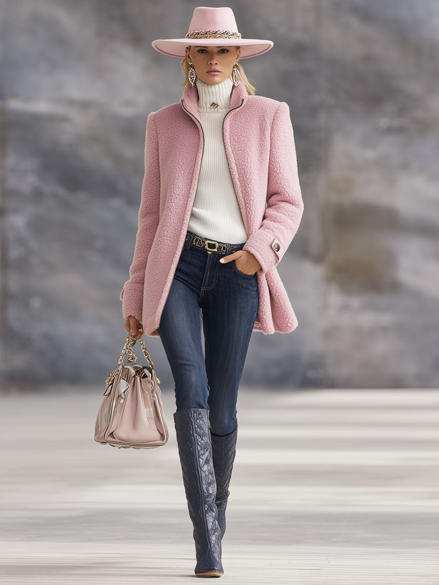 Charlotte – Veste zippée en polaire vintage