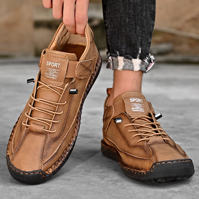Chaussures Casual pour Hommes en Cuir Véritable - Respirantes, Antidérapantes, Toutes Saisons