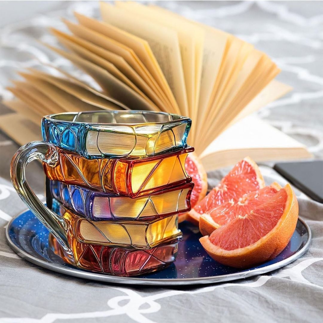 Tasse de livre 3D unique faite à la main - Pièce unique