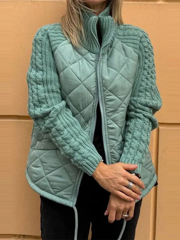 BELINA | Veste décontractée en patchwork avec fermeture éclair