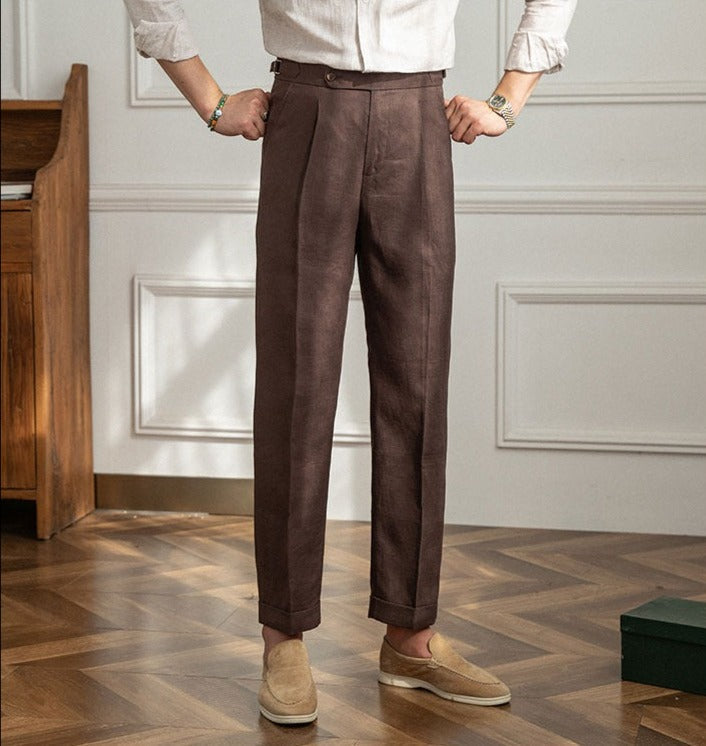 St. Barts | Pantalons en Lin avec Pli