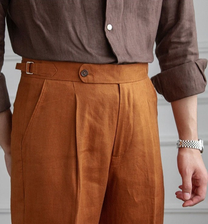 St. Barts | Pantalons en Lin avec Pli