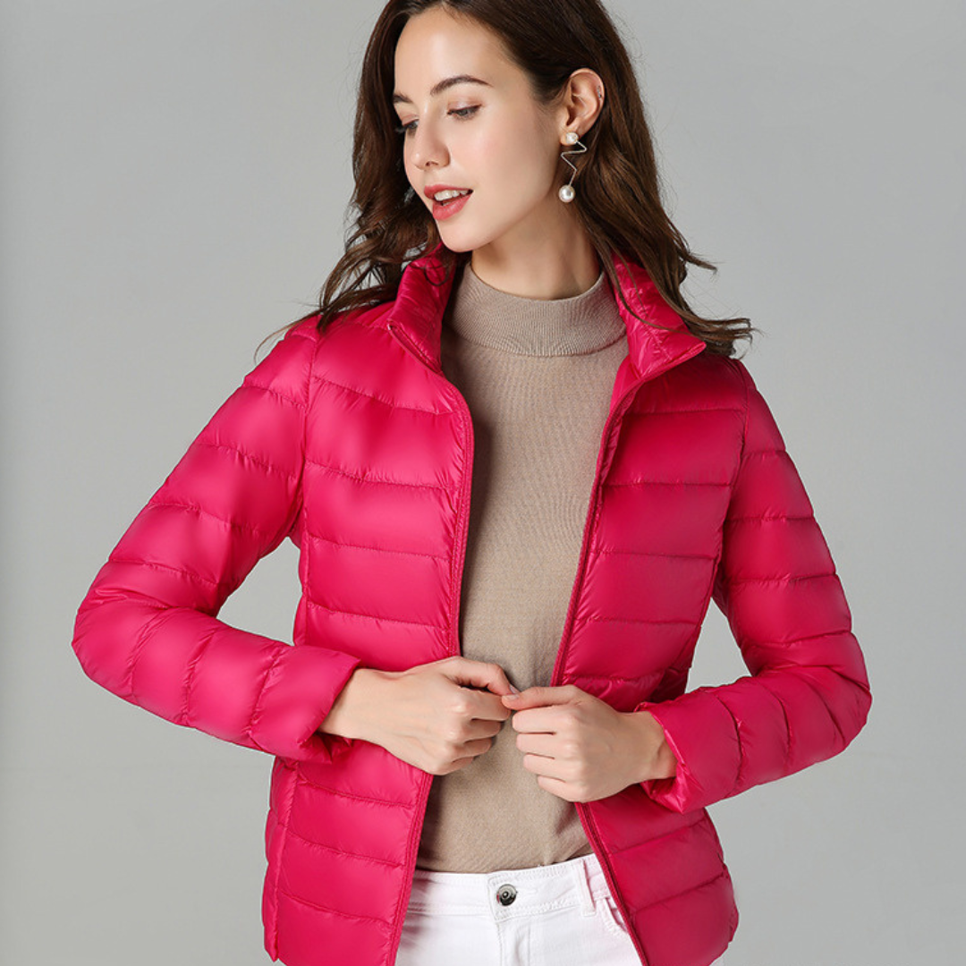 Aurora - Nouvelle Veste Ultralight avec Plumes Blanches de Canard