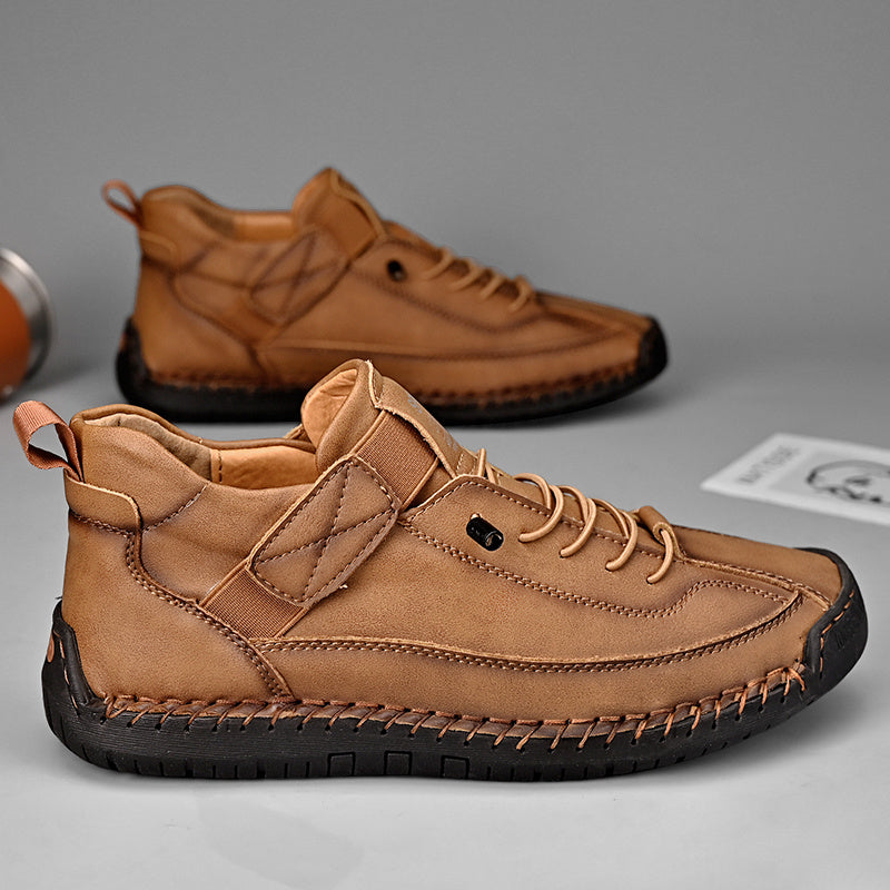 Chaussures Casual pour Hommes en Cuir Véritable - Respirantes, Antidérapantes, Toutes Saisons