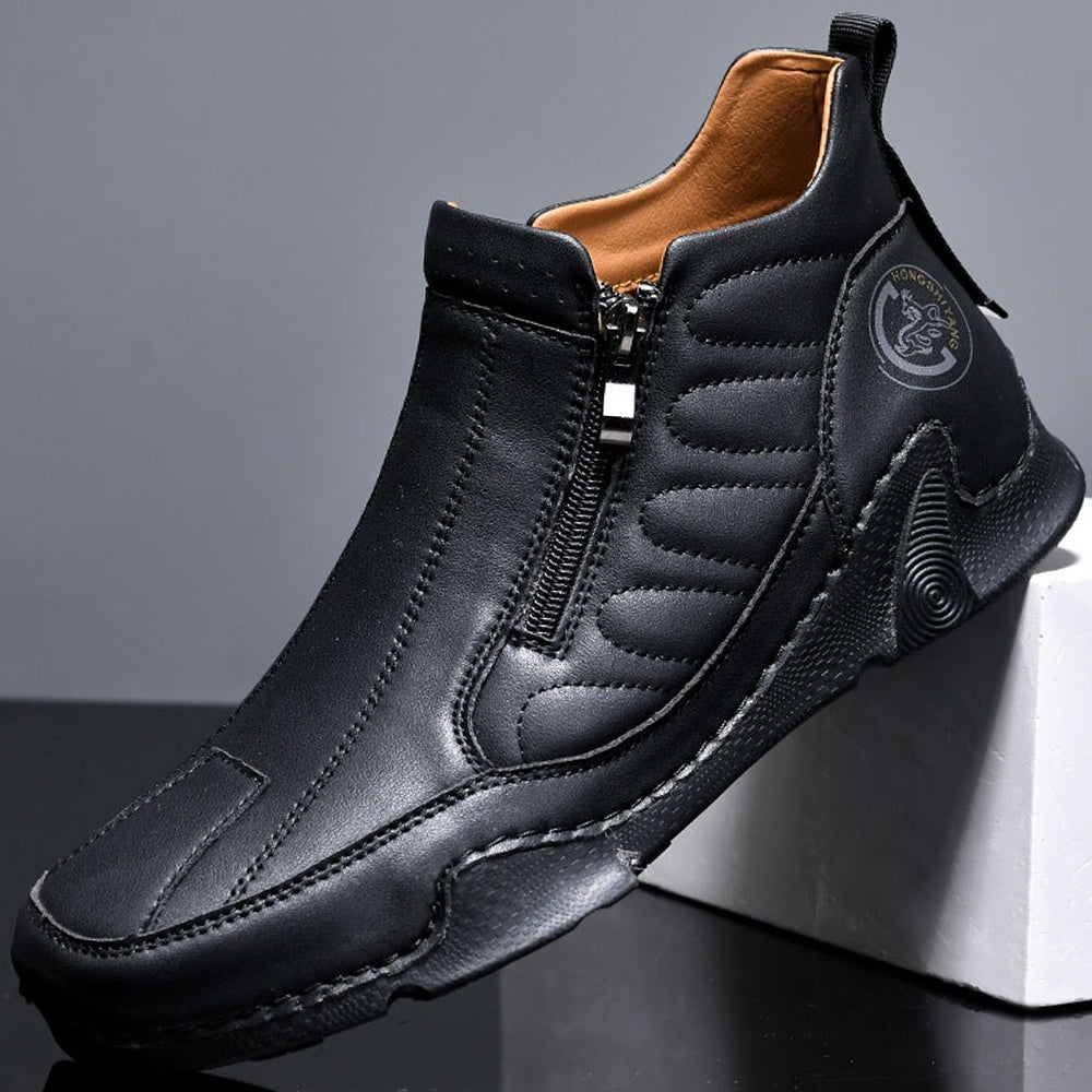 Baskets Hybrides pour Hommes - Fabriquées à la Main Mi-Haut avec Fermeture Éclair