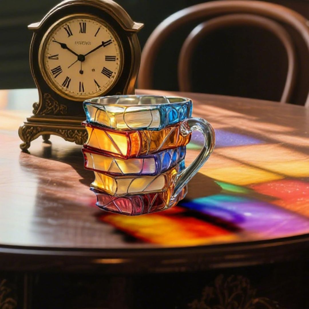 Tasse de livre 3D unique faite à la main - Pièce unique