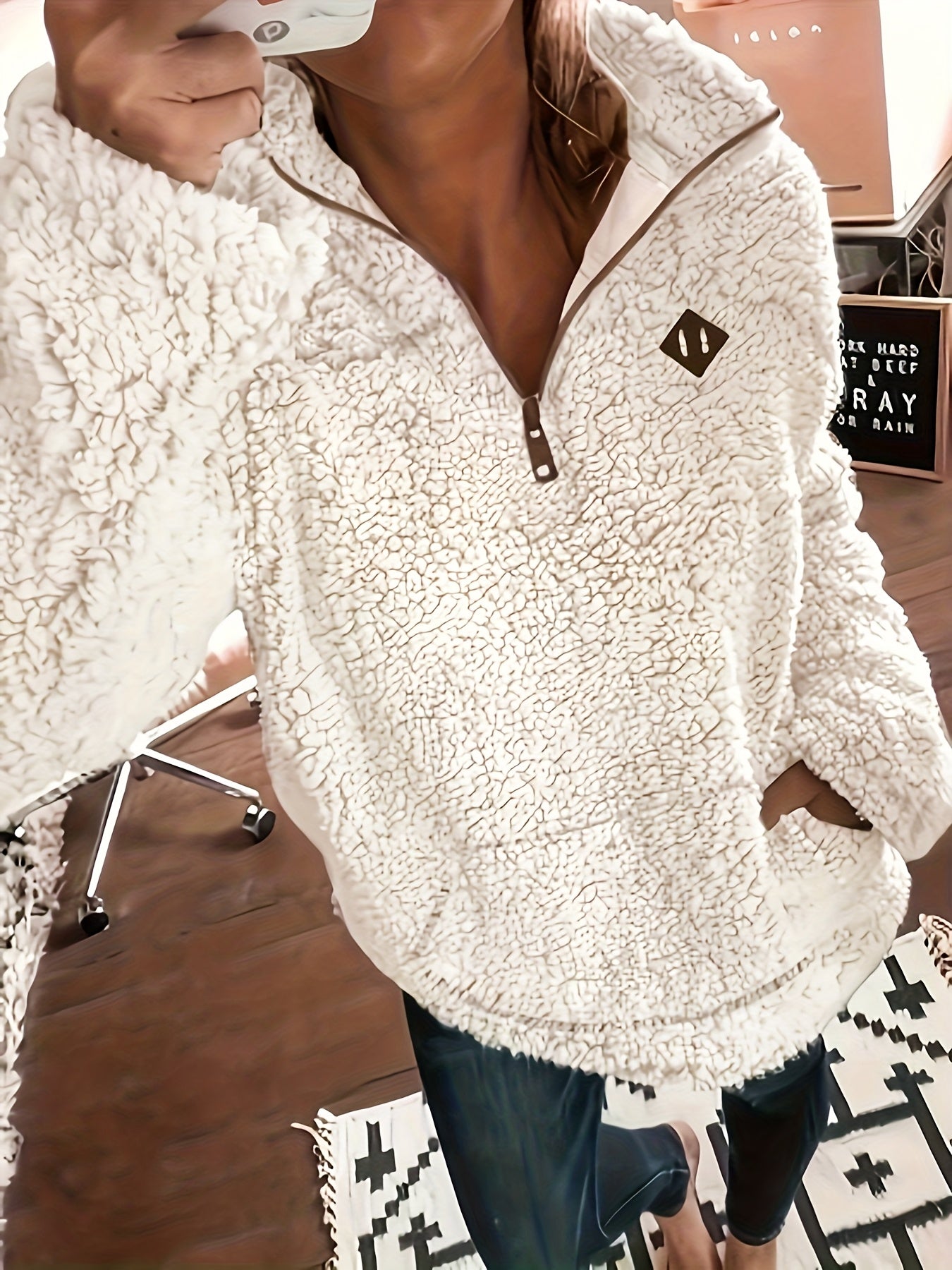 NOREEN | Pull Teddy avec Fermeture Éclair