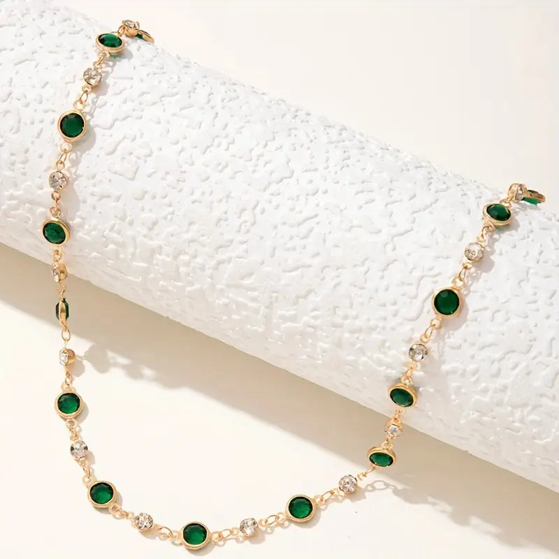Collier Pendentif Vert Émeraude
