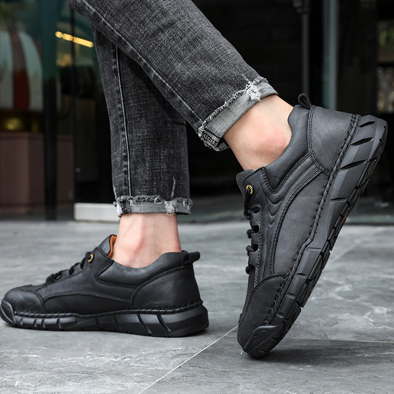 Baskets en Cuir Fait Main - Durable Toutes Saisons avec Lacets
