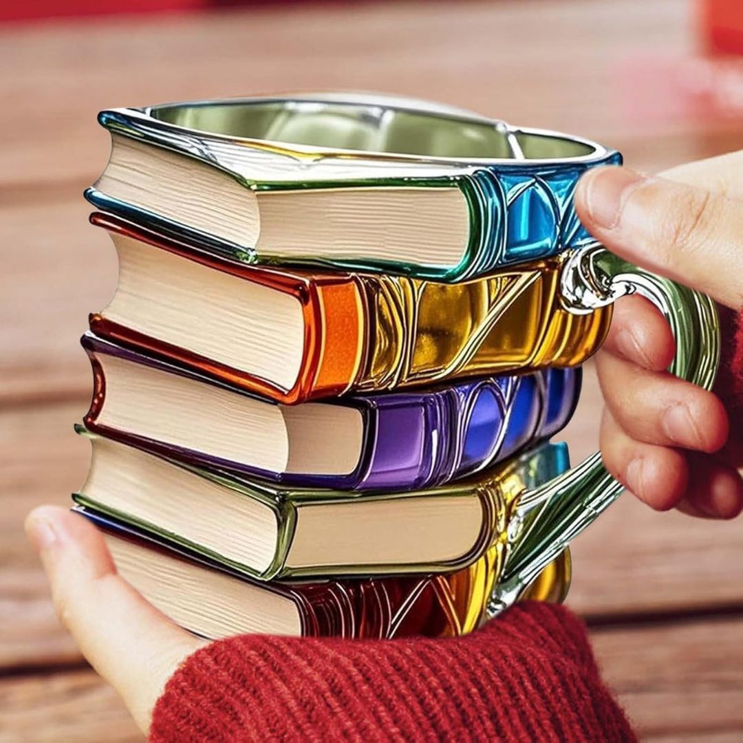 Tasse de livre 3D unique faite à la main - Pièce unique