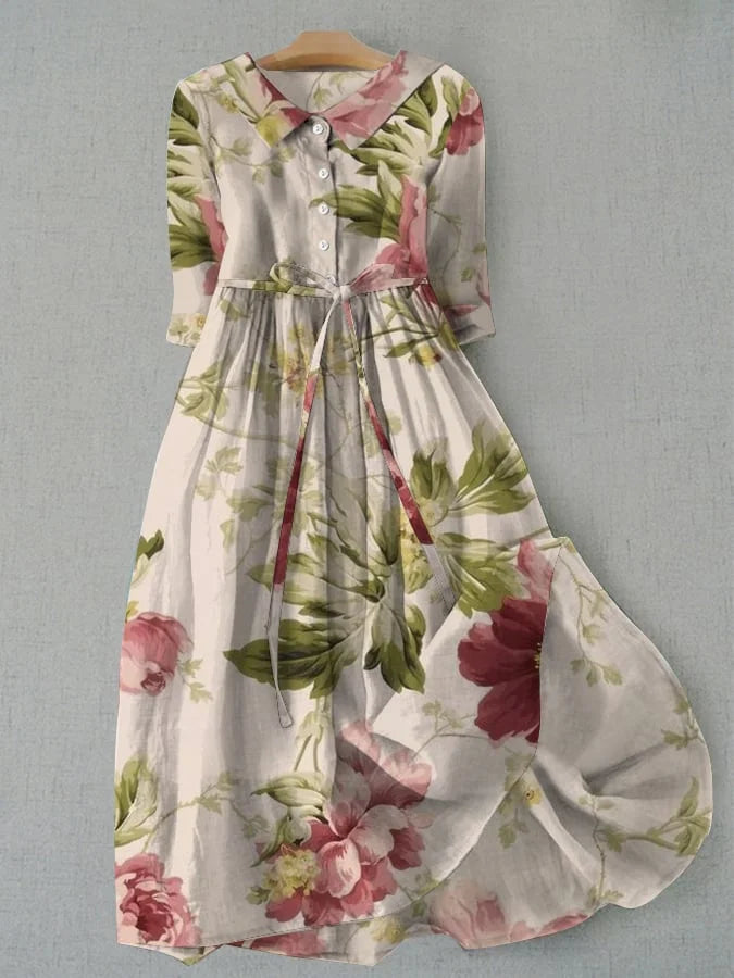 MAYLE | Robe vintage à fleurs avec cordon à la taille