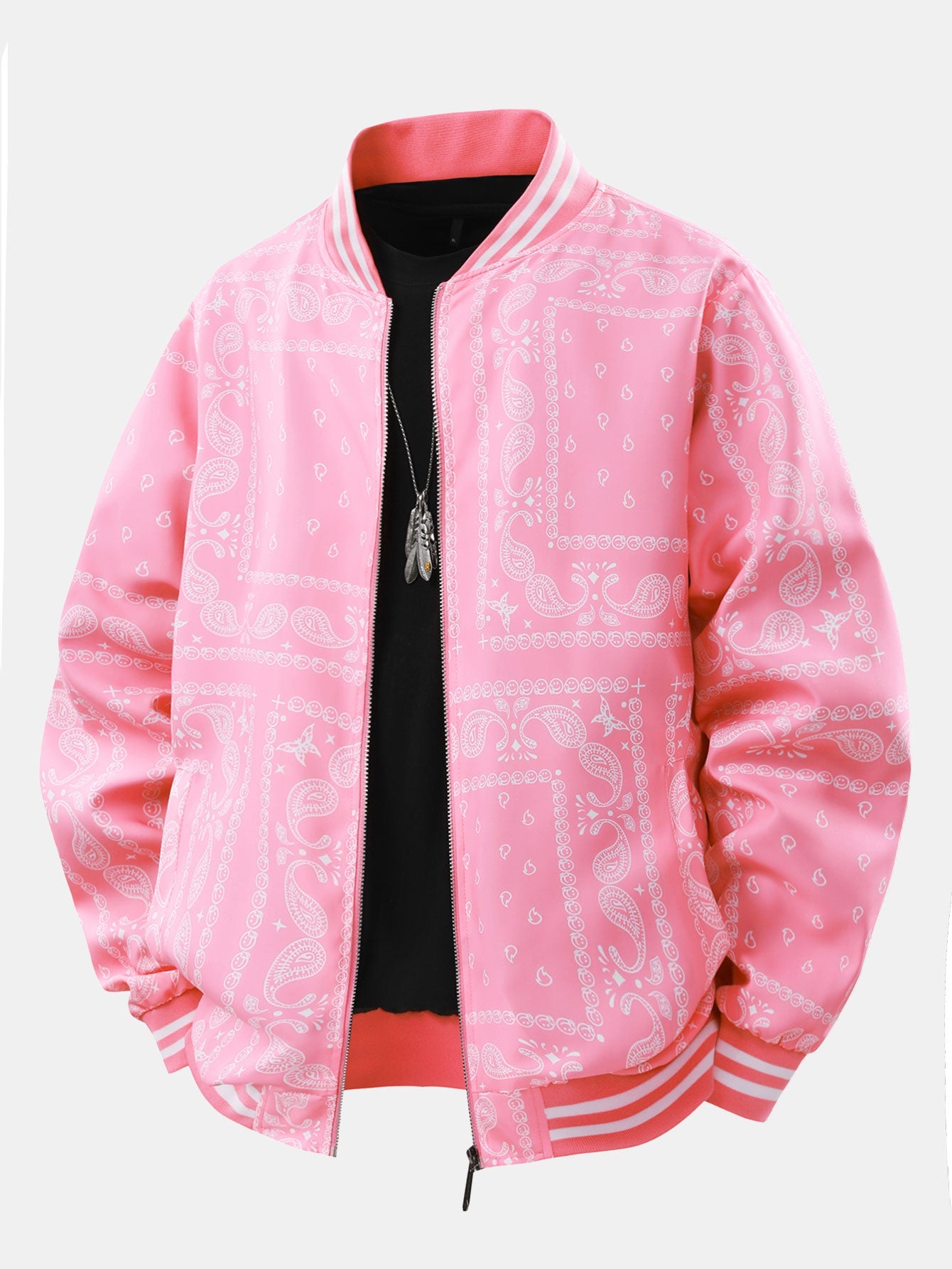 Veste en denim avec imprimé paisley