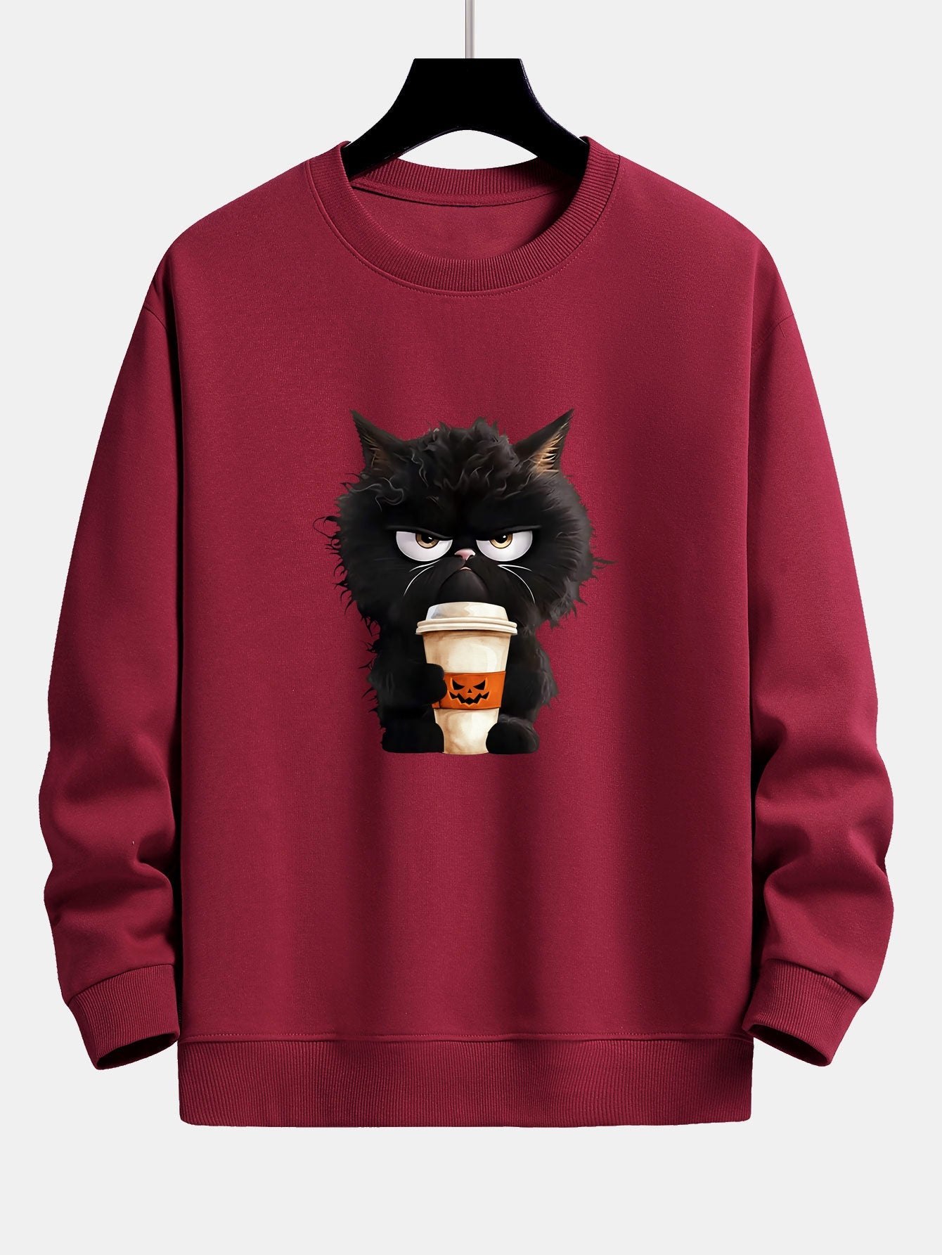 Pull Ample Halloween Chat Noir Café