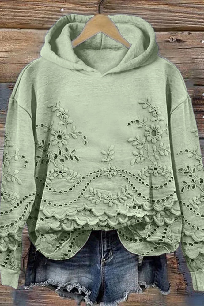 Sweat à Capuche en Dentelle Prato
