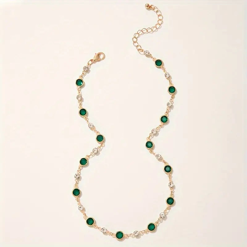 Collier Pendentif Vert Émeraude