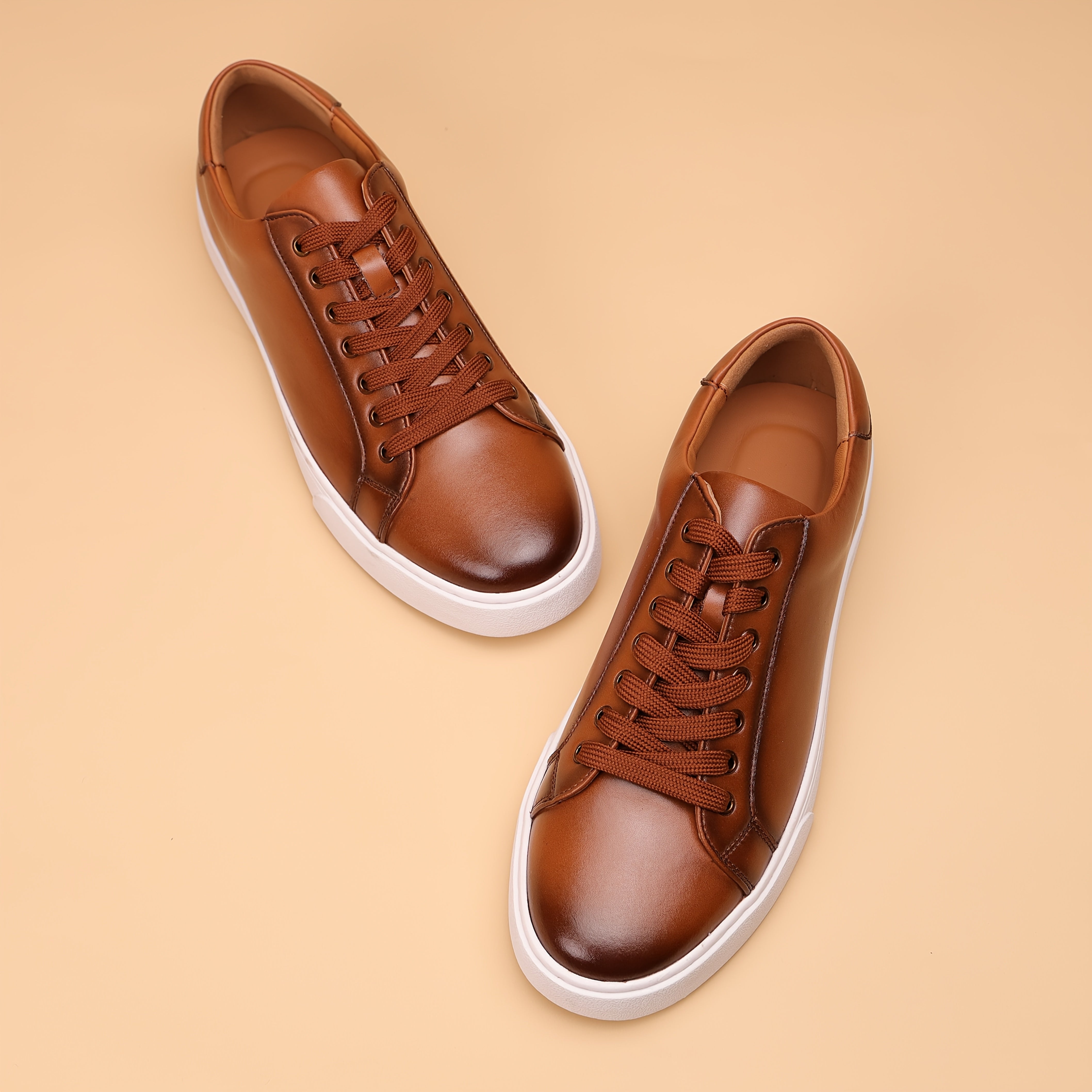 Baskets Décontractées en Cuir Véritable pour Hommes - Chaussures Plates Confortables pour un Usage Quotidien