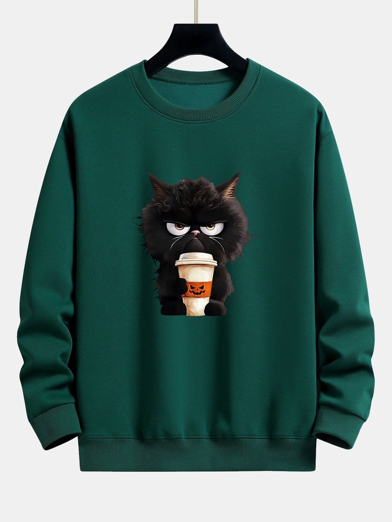 Pull Ample Halloween Chat Noir Café