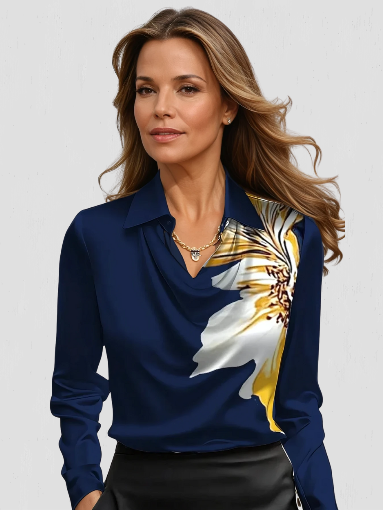 BLOUSE EN SATIN DRAPE MELODY