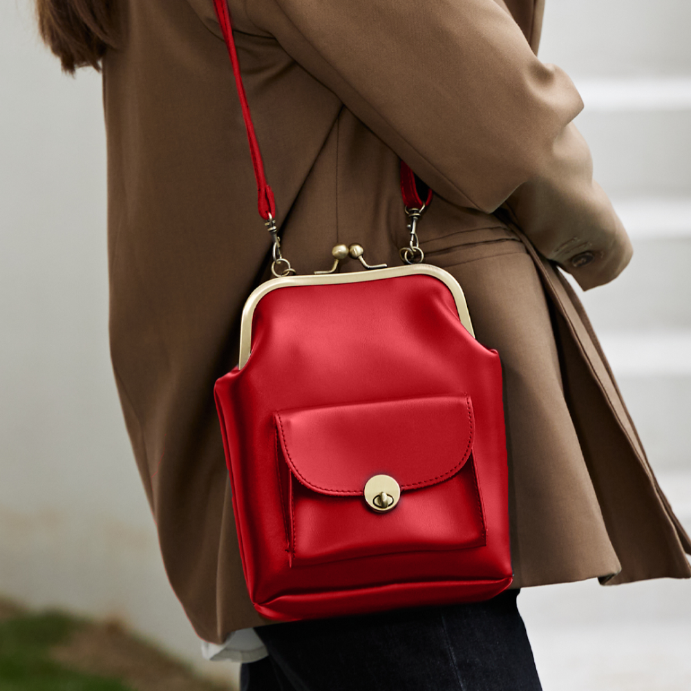 Sac Vintage à Fermeture à Clip - Essentiel Rétro Chic