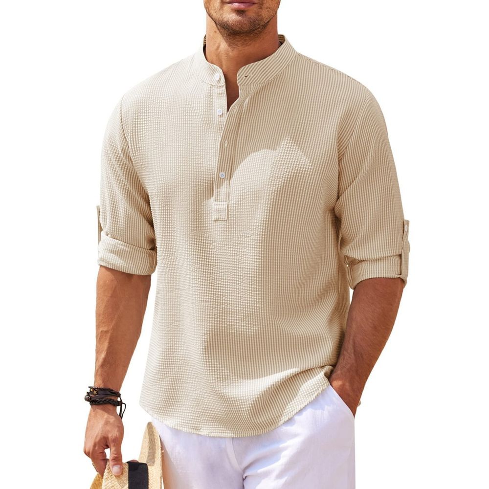 Chemise Henley à Manches Longues pour Hommes