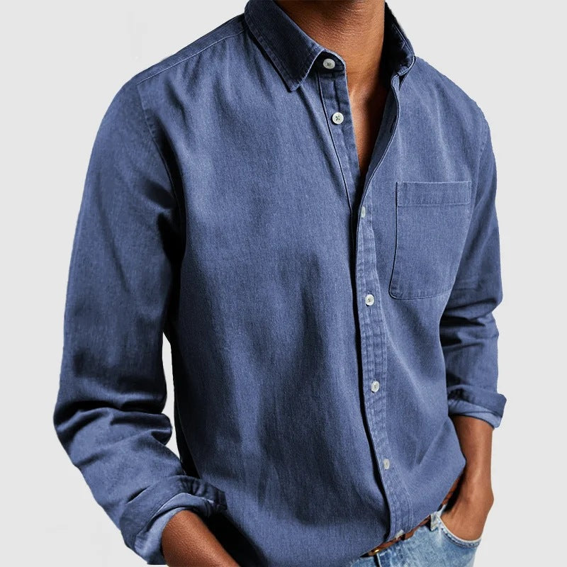 Chemise classique à boutons pour homme au style polyvalent