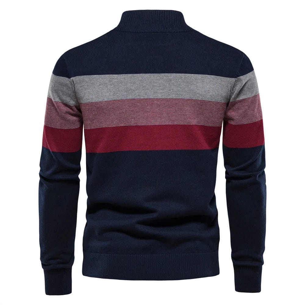Pull en Coton pour Hommes à Col Zippé Quart