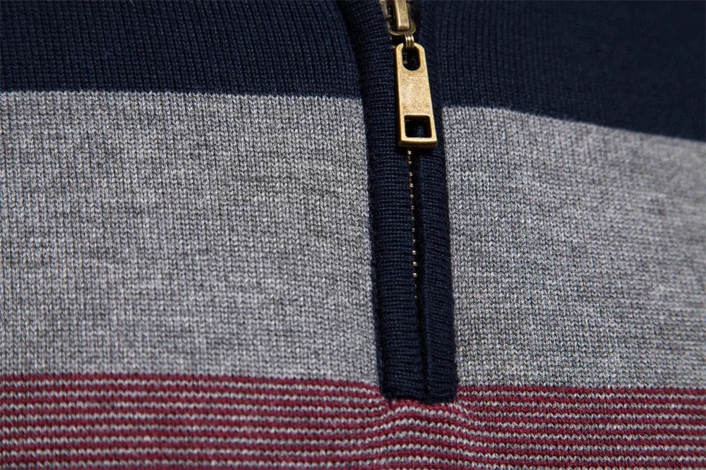 Pull en Coton pour Hommes à Col Zippé Quart