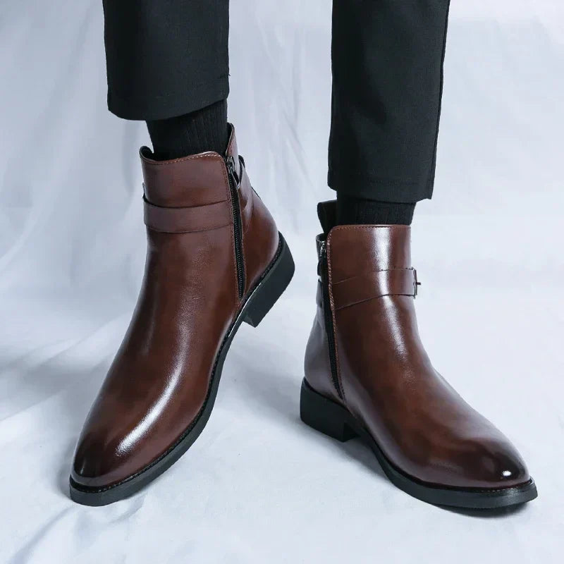 Bottines Chelsea en cuir véritable Sergio
