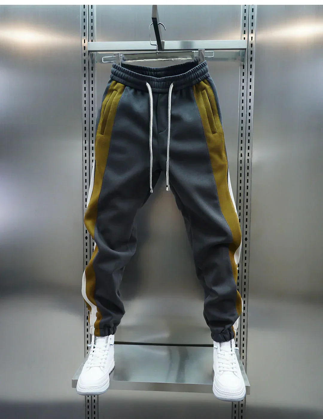 Laurent™ | Pantalons à Tension avec Rayures Contrapositionnées