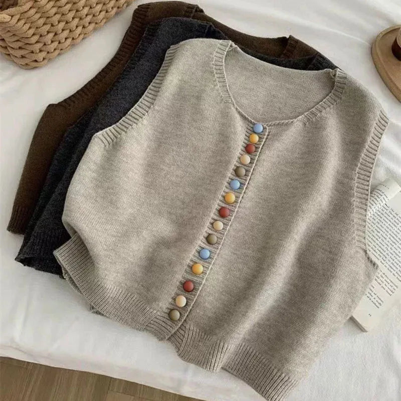 LE MARIBEL | GILET EN TRICOT AVEC BOUTONS COLORES