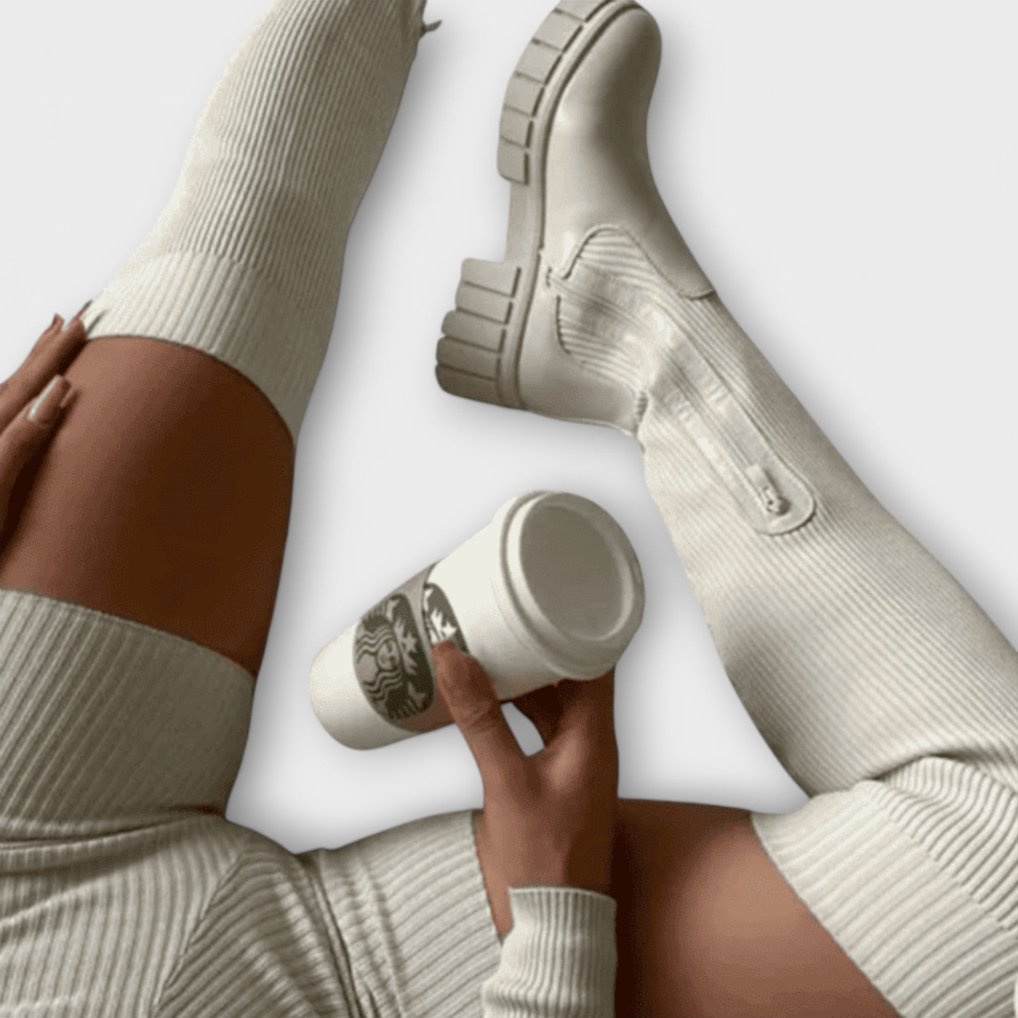 Lureva – Bottes Orthopédiques au-dessus du Genou avec Semelle Épaisse