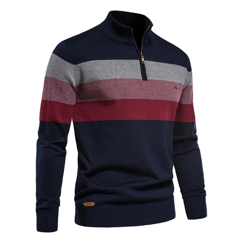 Pull en Coton pour Hommes à Col Zippé Quart
