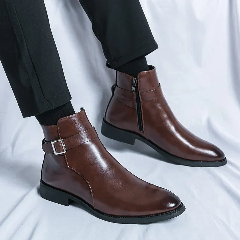 Bottines Chelsea en cuir véritable Sergio