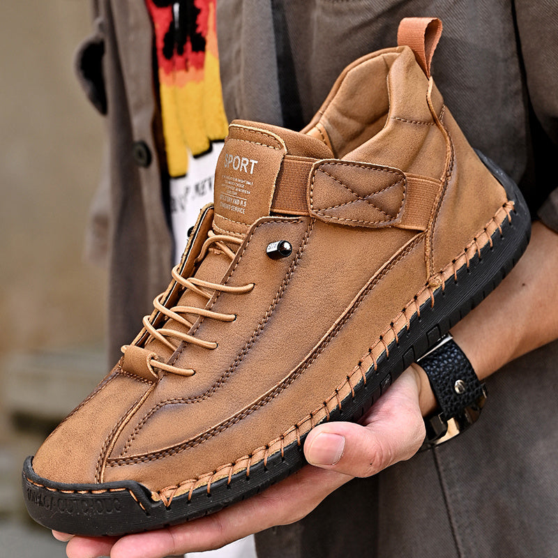 Chaussures Casual pour Hommes en Cuir Véritable - Respirantes, Antidérapantes, Toutes Saisons