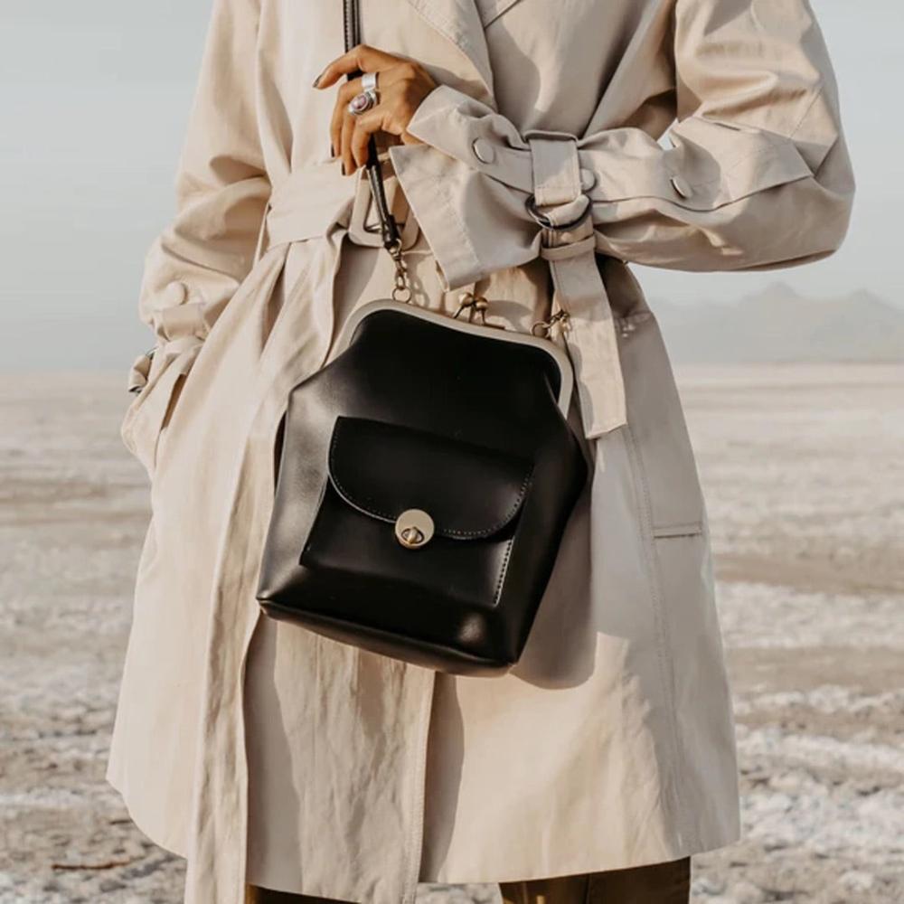 Sac Vintage à Fermeture à Clip - Essentiel Rétro Chic