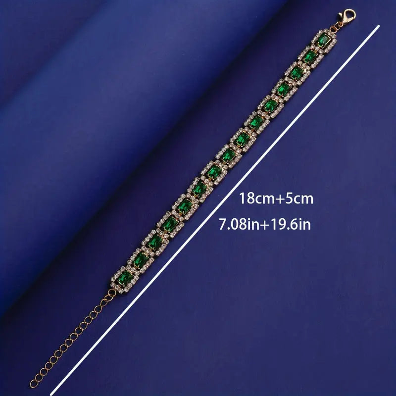 Bracelet en Or Émeraude Vert