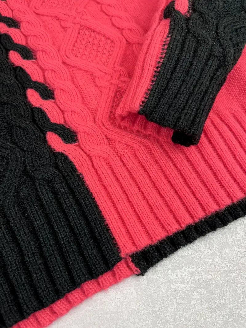 LEOVIA | Pull Élégant Rayé avec Col Haut