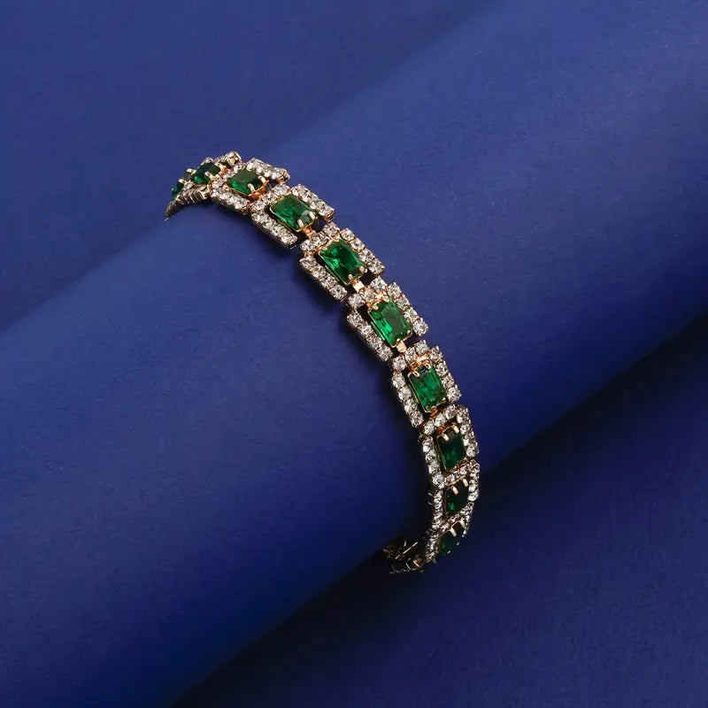 Bracelet en Or Émeraude Vert