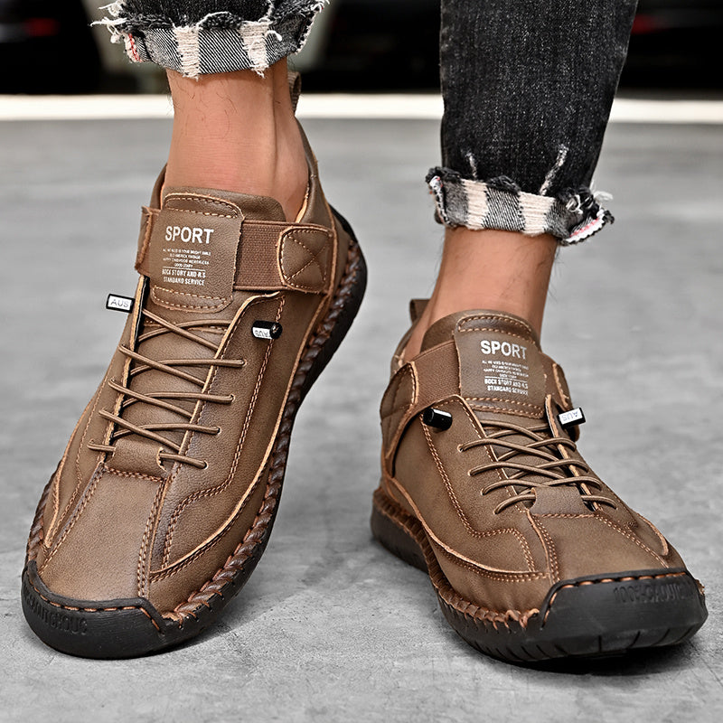 Chaussures Casual pour Hommes en Cuir Véritable - Respirantes, Antidérapantes, Toutes Saisons